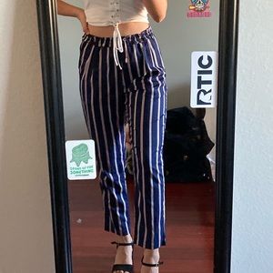 Stripped paper bag pants
